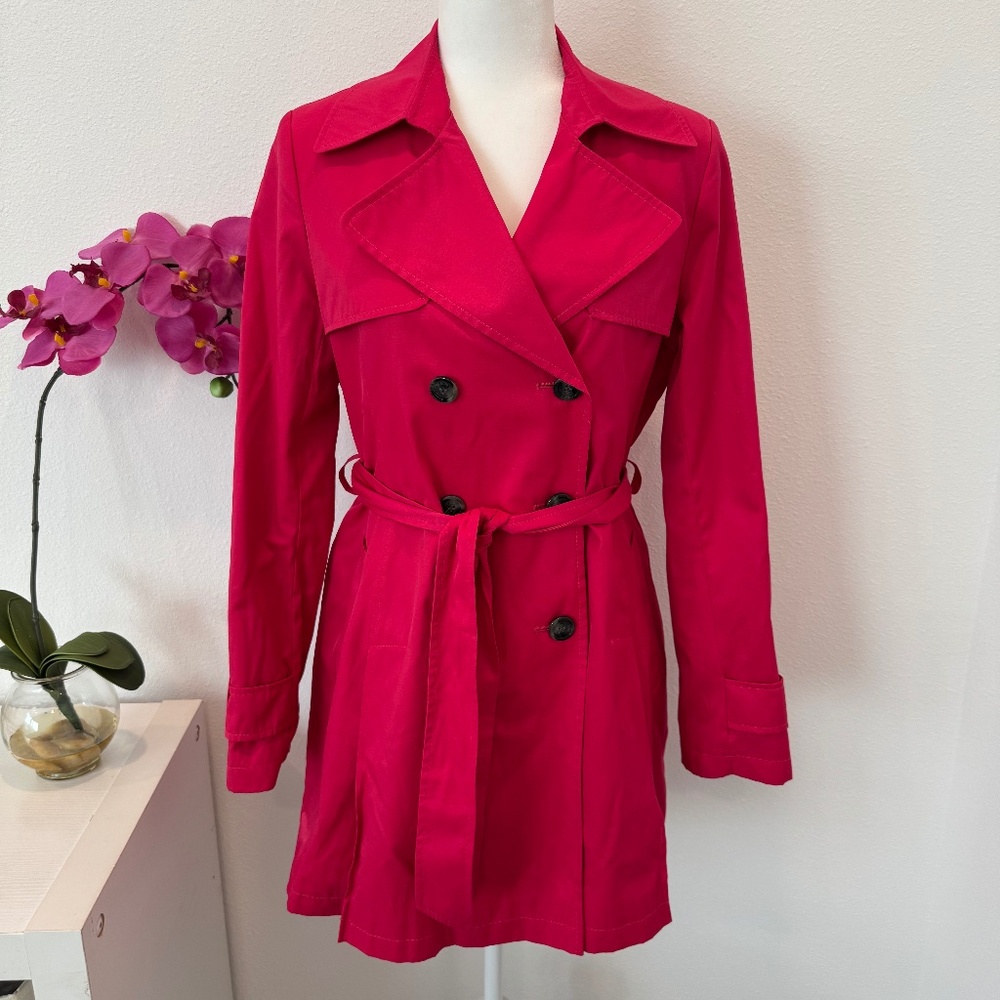 DKNY Women’s Double Breasted Pink Trench/Over Coat/Jacket Size Medium